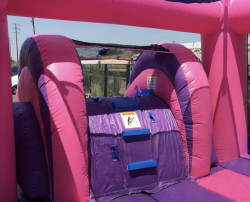 Pink & Purple 👑 Single Lane WET or DRY Slide & Bounce Combo