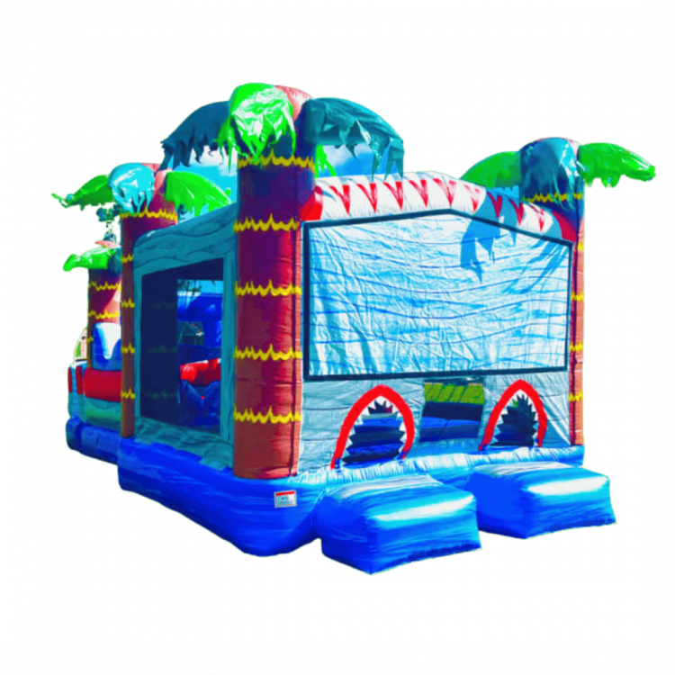 Shark Attack 15' X 30' Bounce House Obstacle Course